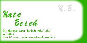 mate beich business card